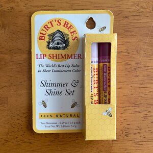 Set of 2 Burt's Bees Lip Shimmer in Champagne and Watermelon